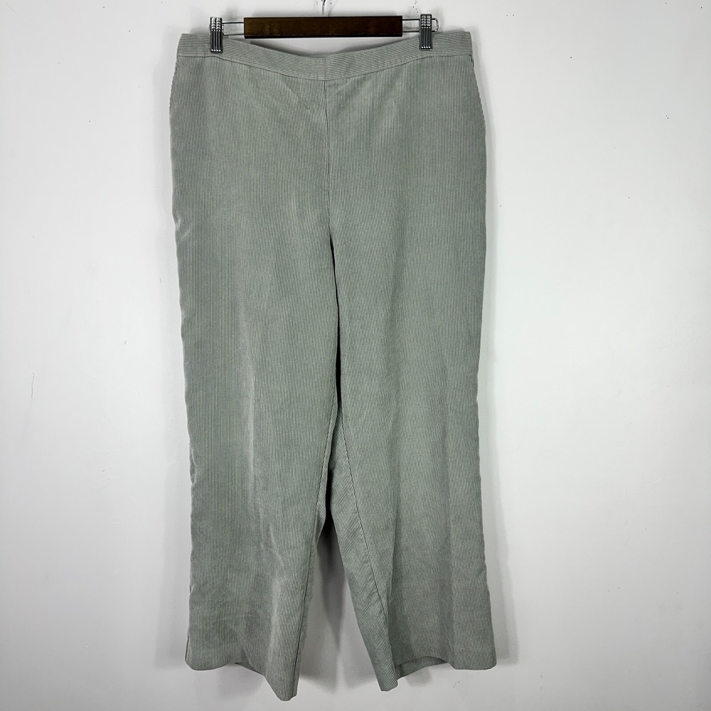 Alfred Dunner Corduroy Pull On Pants Womens 18 Gray‎ Straight Leg Preppy Capsule